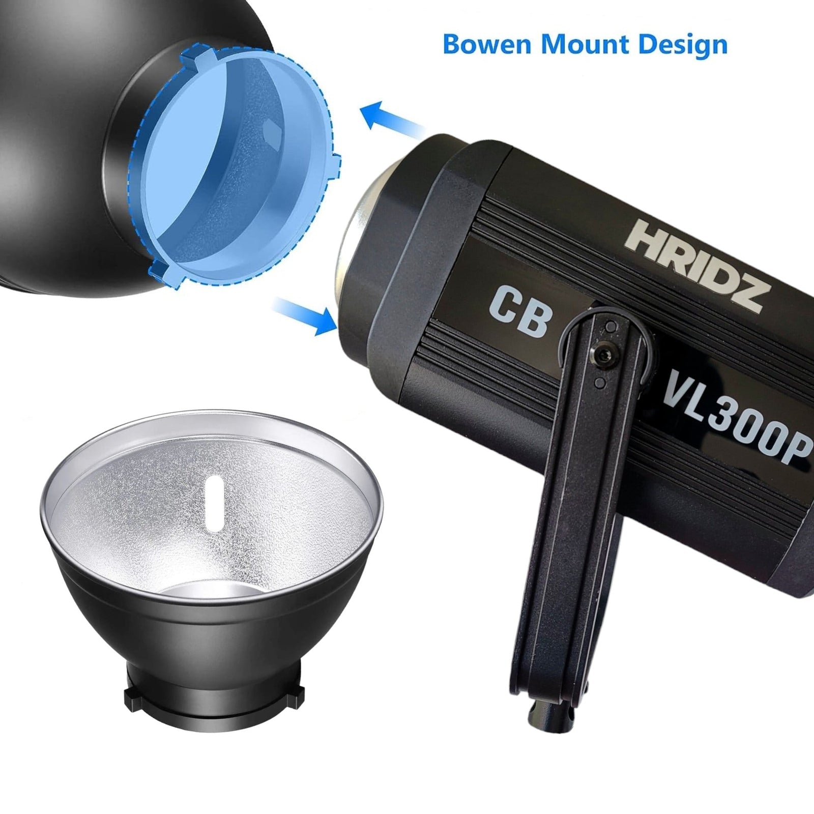 Hridz 300W COB Video Light LED Ultra Bright VL300 Bi-Color COB 2800-6800K Bowens