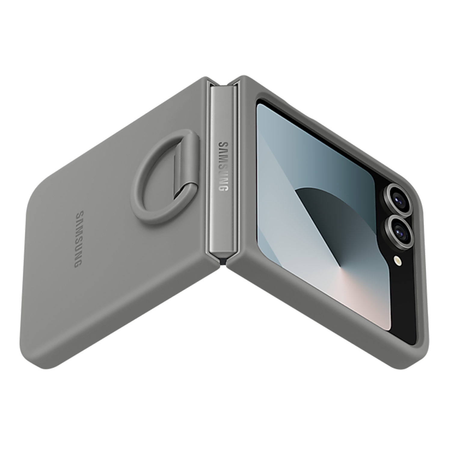 Samsung Silicone Case with Ring for Galaxy Z Flip6 - Grey