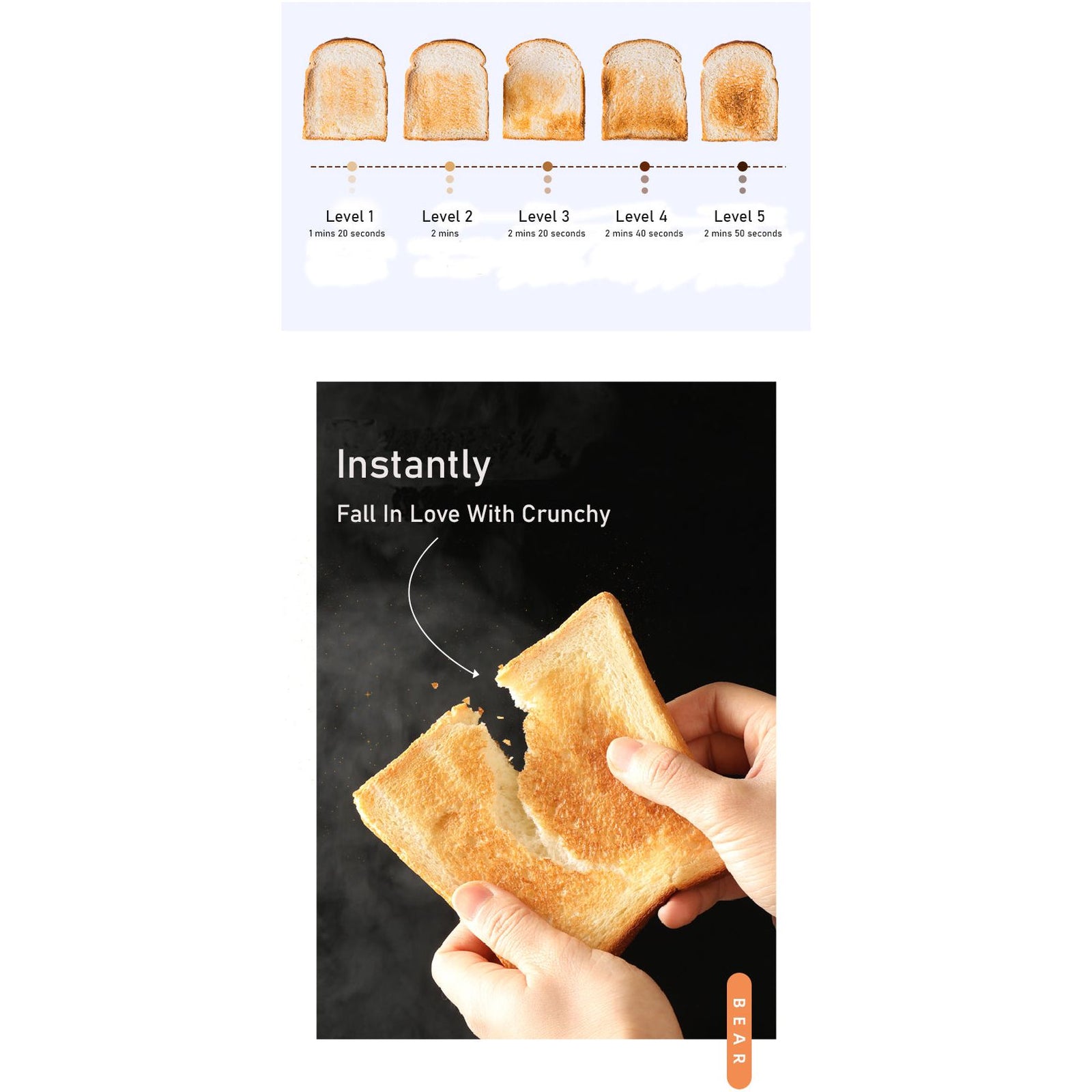 BEAR Double Slots Bread Toaster With Glass Window DSL-C02X1