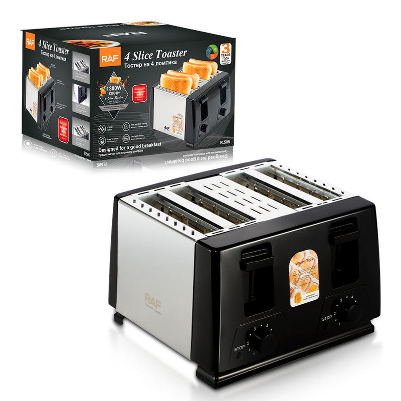 4 Slice Toaster Efficient Easy to Clean with Removable Crumb Tray Wide Slot Design