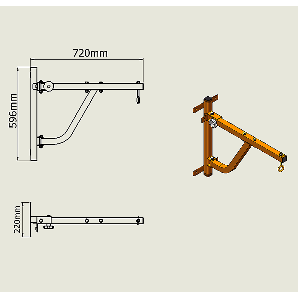 Boxing Punching Bag Wall Pivot Rack