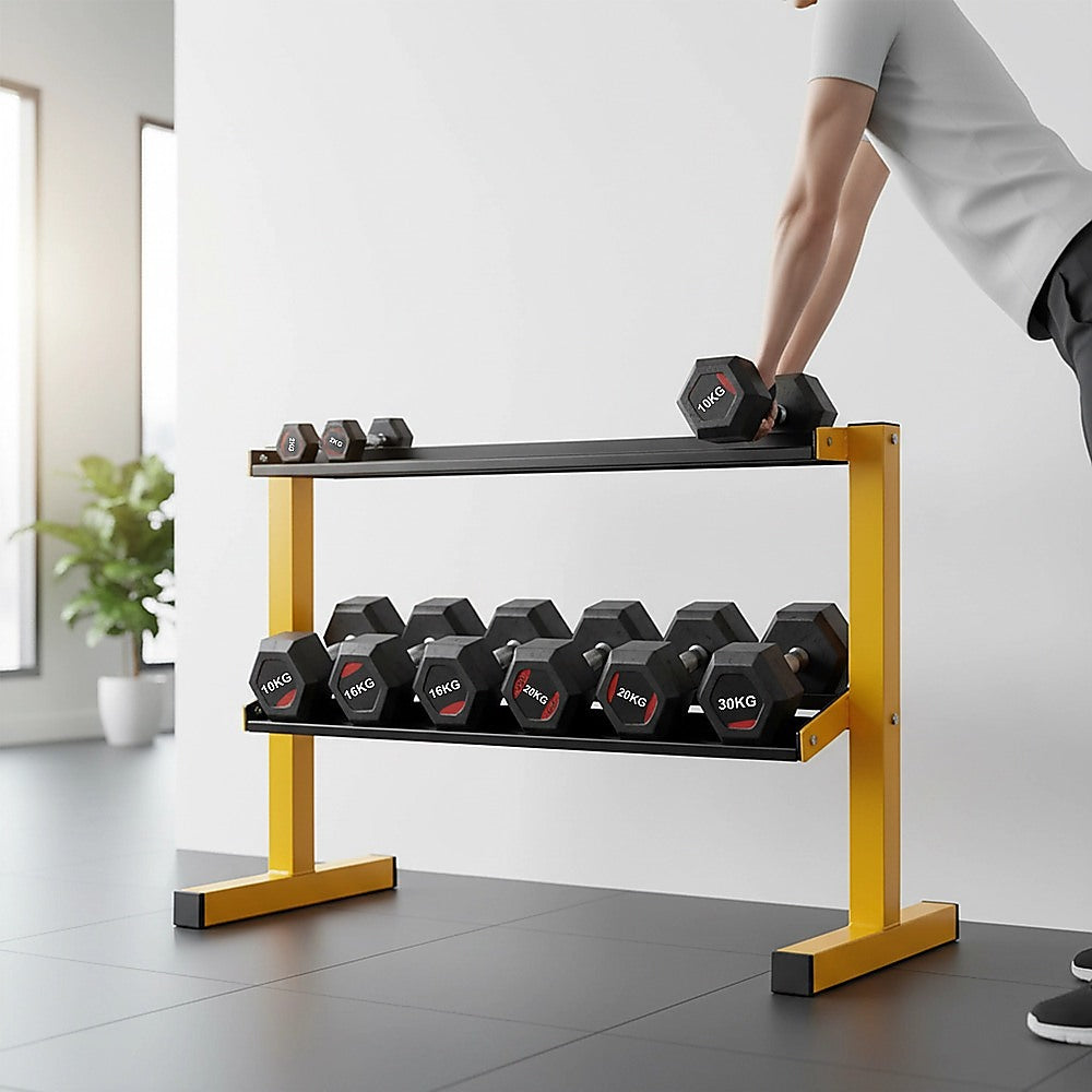 2 Tier Dumbbell Rack for Dumbbell Weights Storage