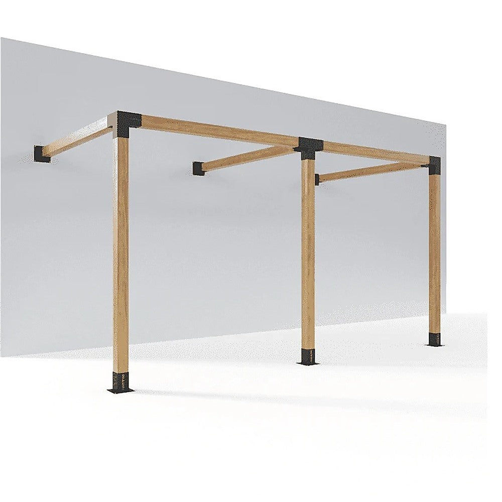 Roof Pergola Gazebo Shed Matte Black Steel Brackets and Coffee Screens DIY Kits