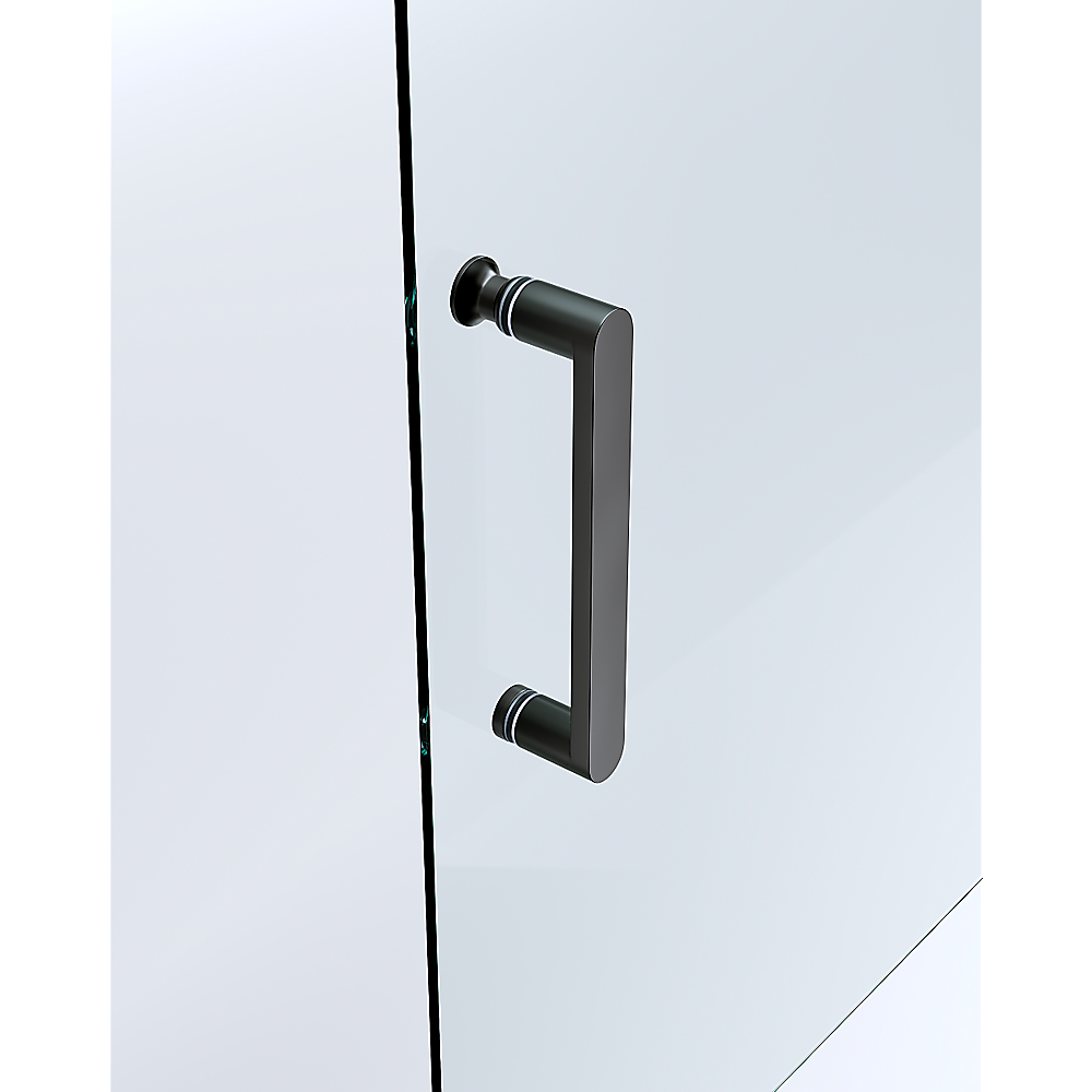 40mm Adjustable Contemporary Corner Sliding Black Shower Screen 90x92cm