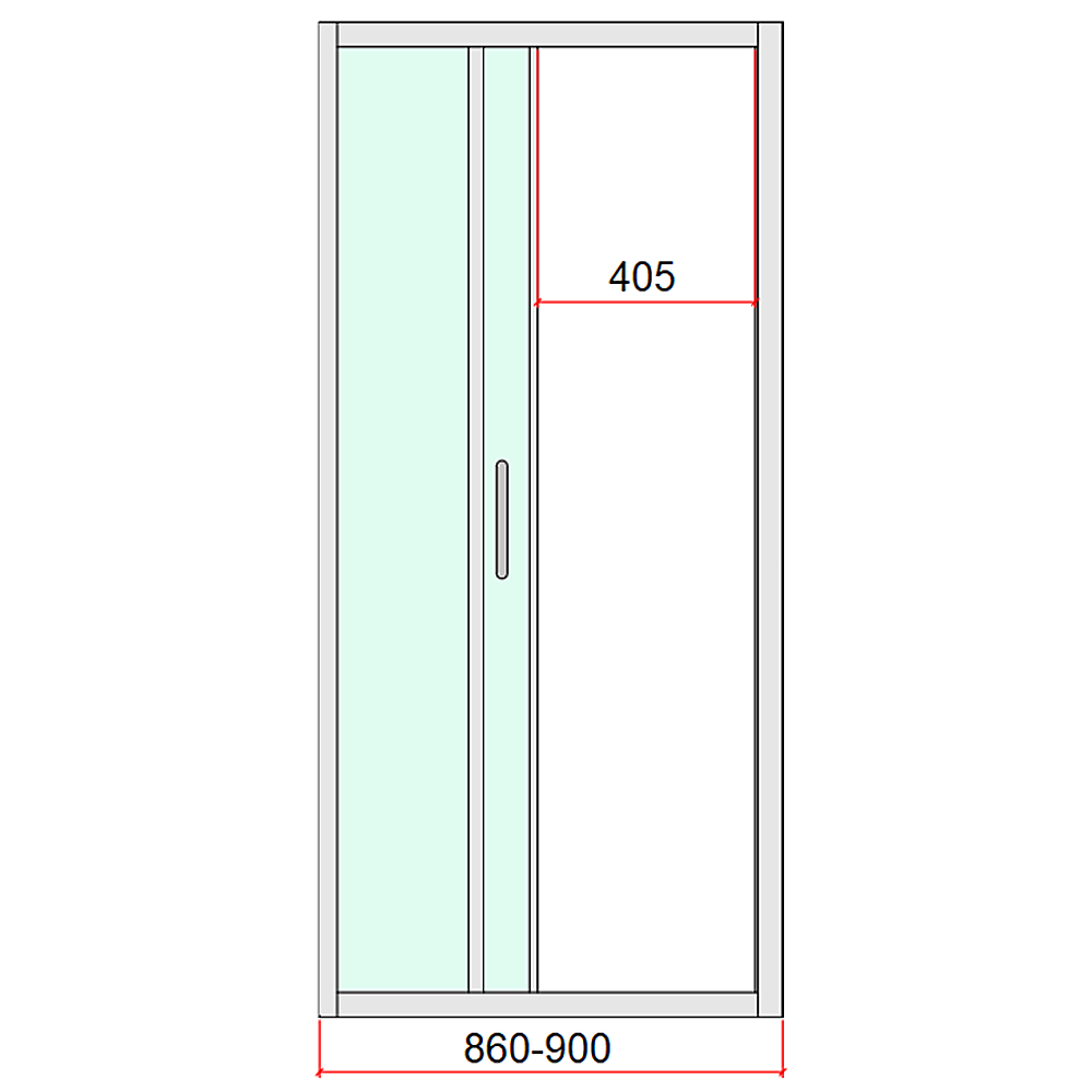 40mm Adjustable Contemporary Corner Sliding Black Shower Screen 90x92cm