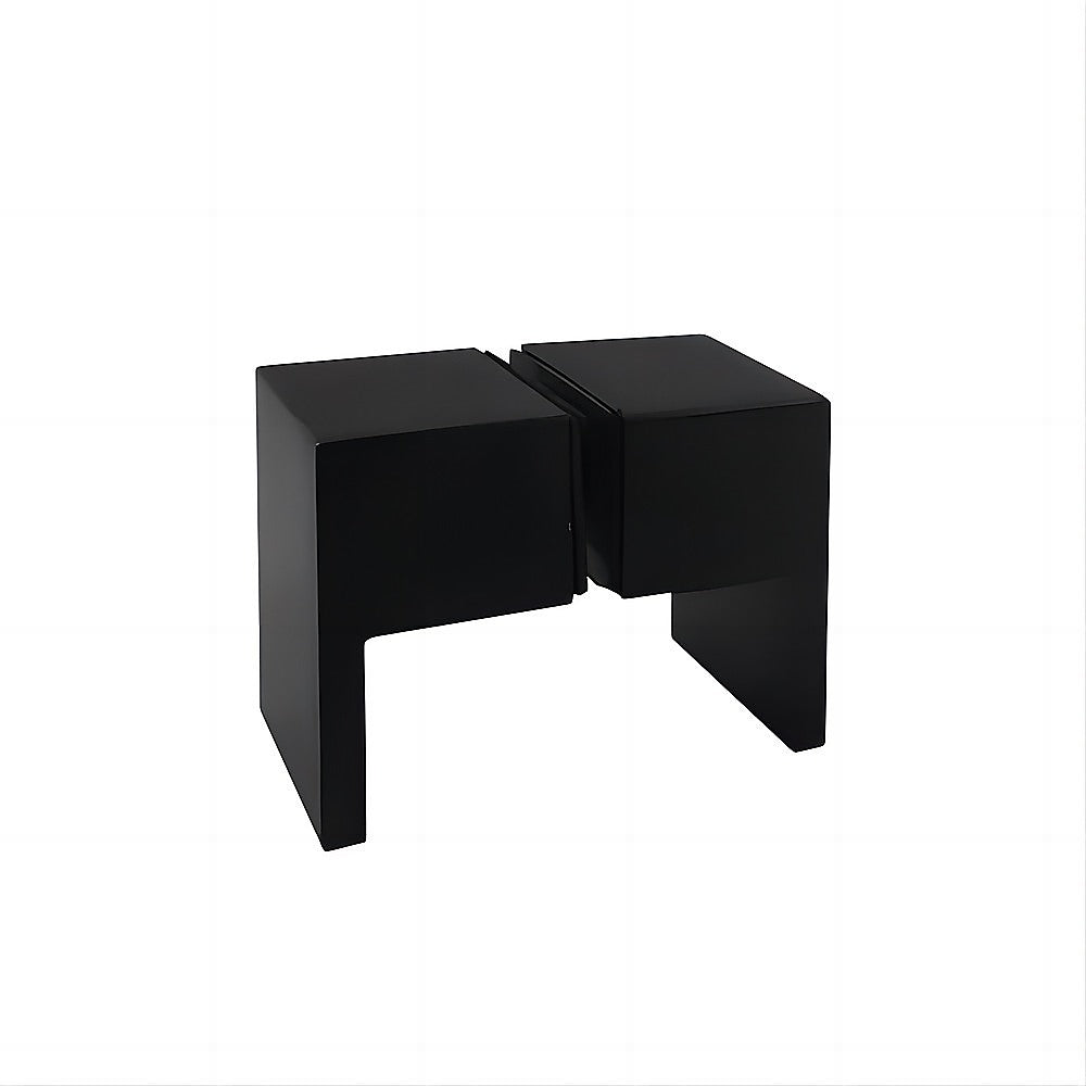 110x110cm Double Door Corner Shower Screen with Black Brackets and SS Hinges, Square double pull Handle