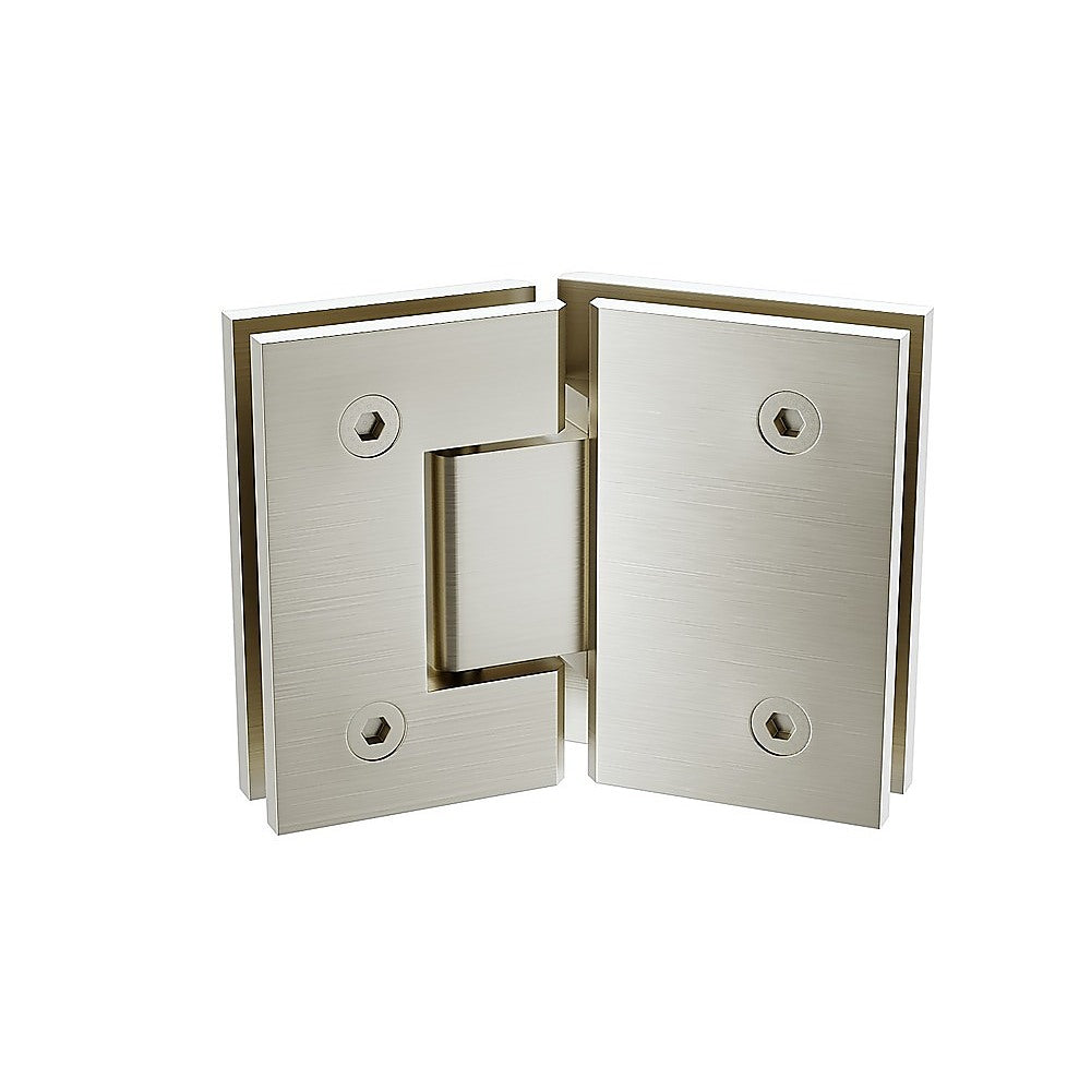 100cm Frameless Diamond Shower Screen with Nickel Brackets and SS Hinges, Square Knob Handle