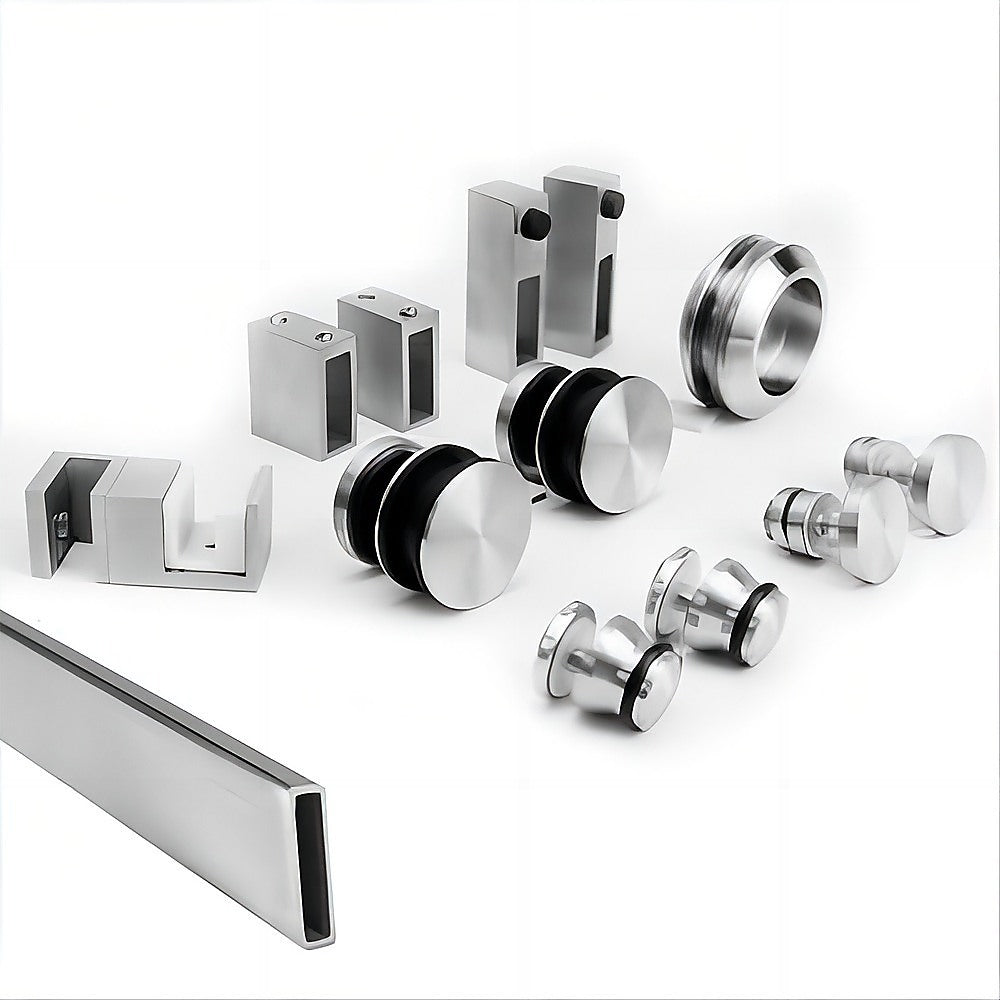 120cm Frameless Glass Sliding Shower Door with Nickel Rail and Hardware