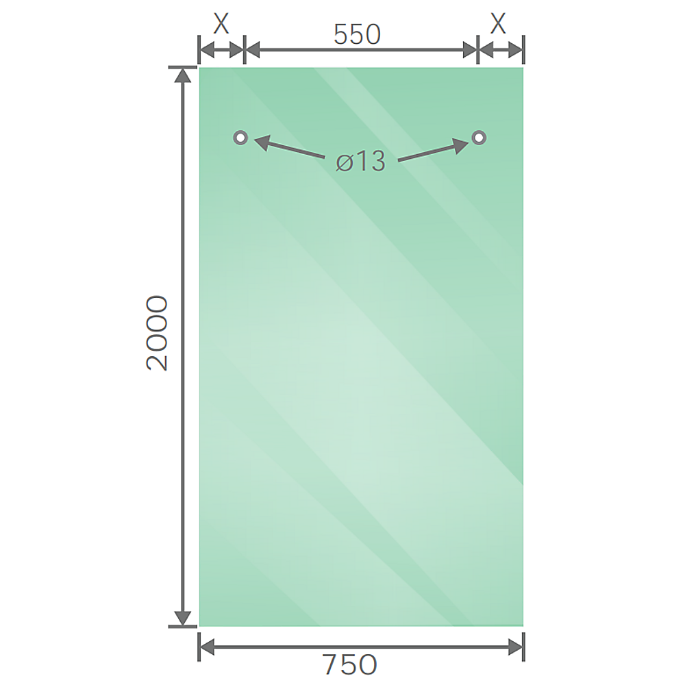 140x90cm Frameless Glass Sliding Corner Shower with Nickel Rail and Hardware