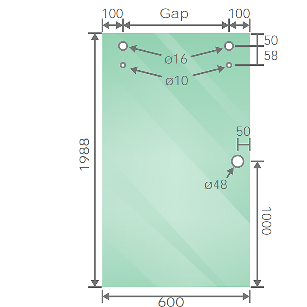 120x80cm Frameless Glass Sliding Corner Shower with Gunmetal Rail and Hardware