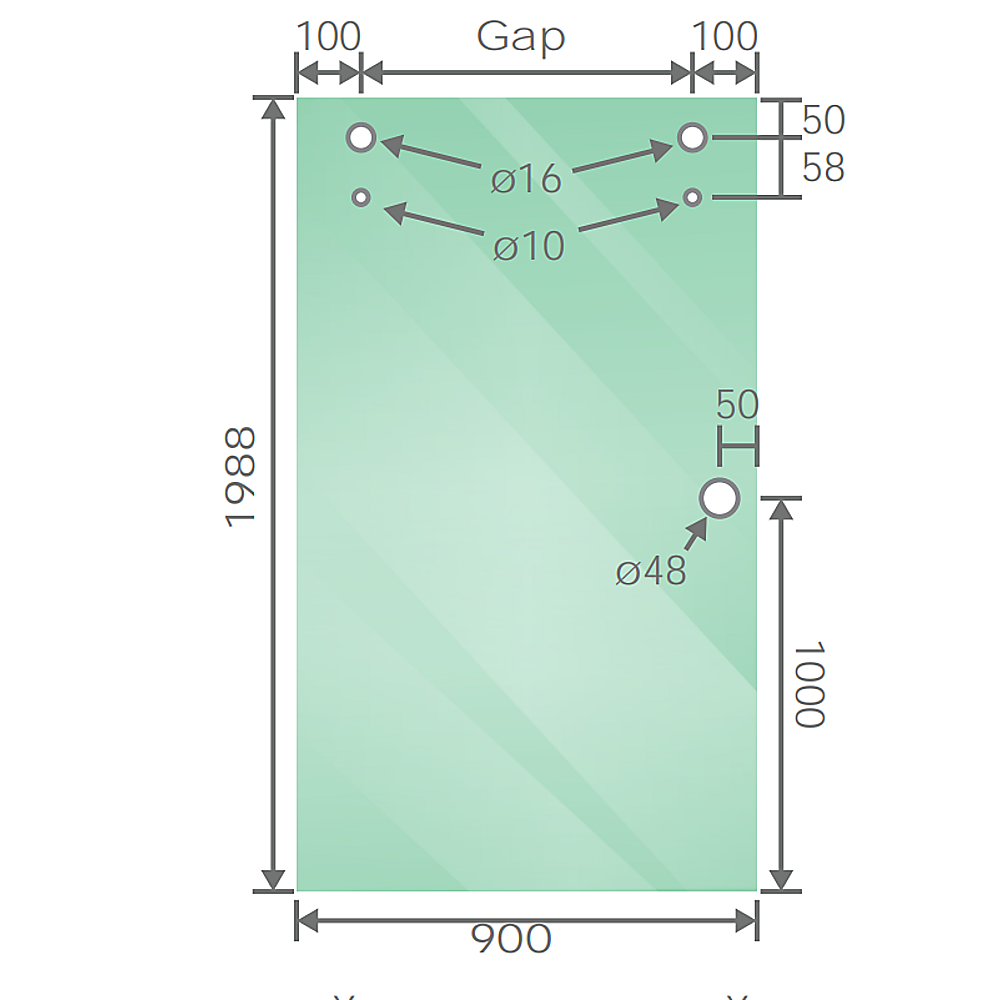 170x80cm Frameless Glass Sliding Corner Shower with Chrome Rail and Hardware