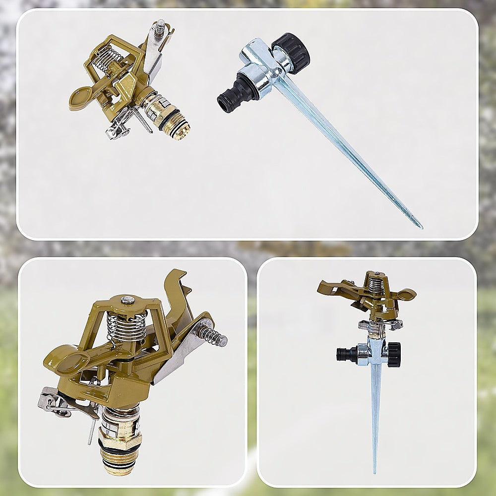 Easy to Install Irrigation Sprinkler 360 Degree Rotating Sprinkler Gun Zinc Alloy Adjustable Rocker Sprinkler