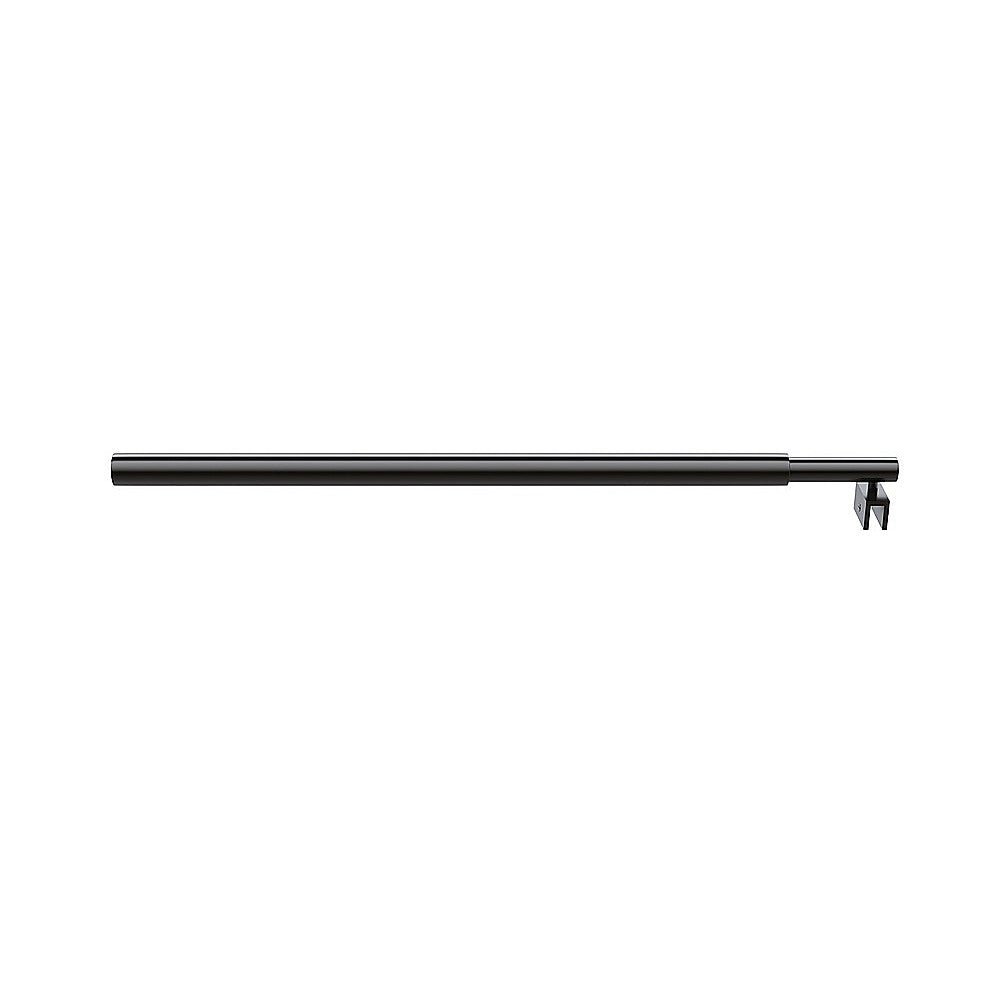 80cm Reeded Single Shower Glass Screen with Black Wall Channel & Round Pole