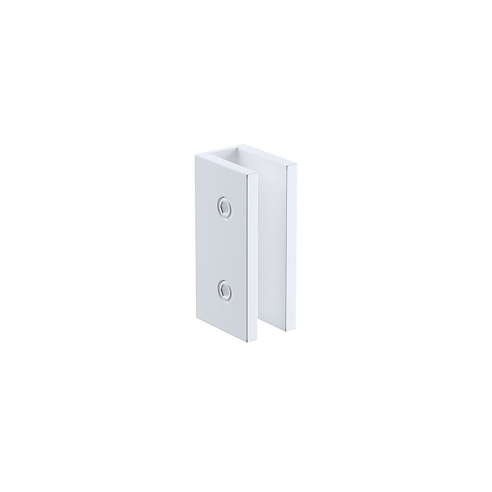 90x200cm Glass Shower Screen with White U-brackets & Square Pole