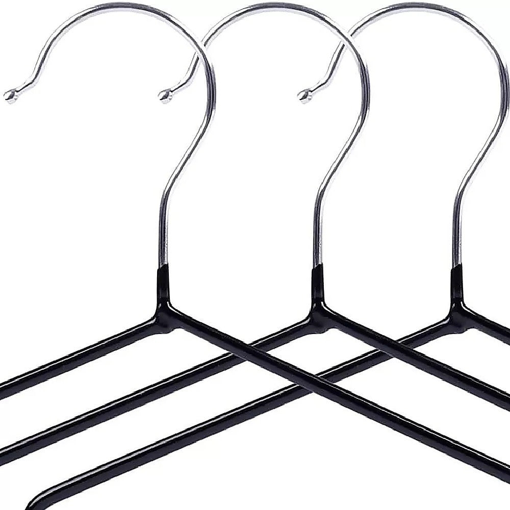 100x Metal Clothes Hangers Non Anti Slip Rubber Coated Wire Suit Coat Hanger