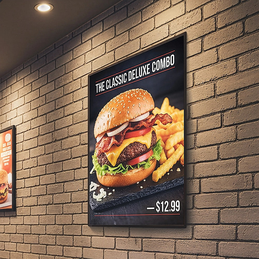 A2 LED Slim Advertising Lightbox Sign Wall-Mounted Poster Board Menu Frame