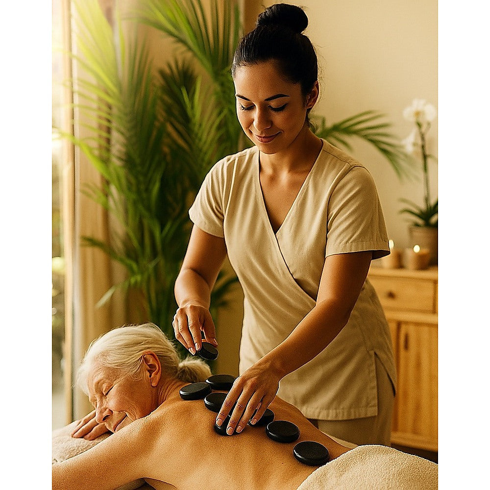 12pcs Hot Massage Stone Basalt Stones Kit Set Rock SPA Oiled Massage Tool