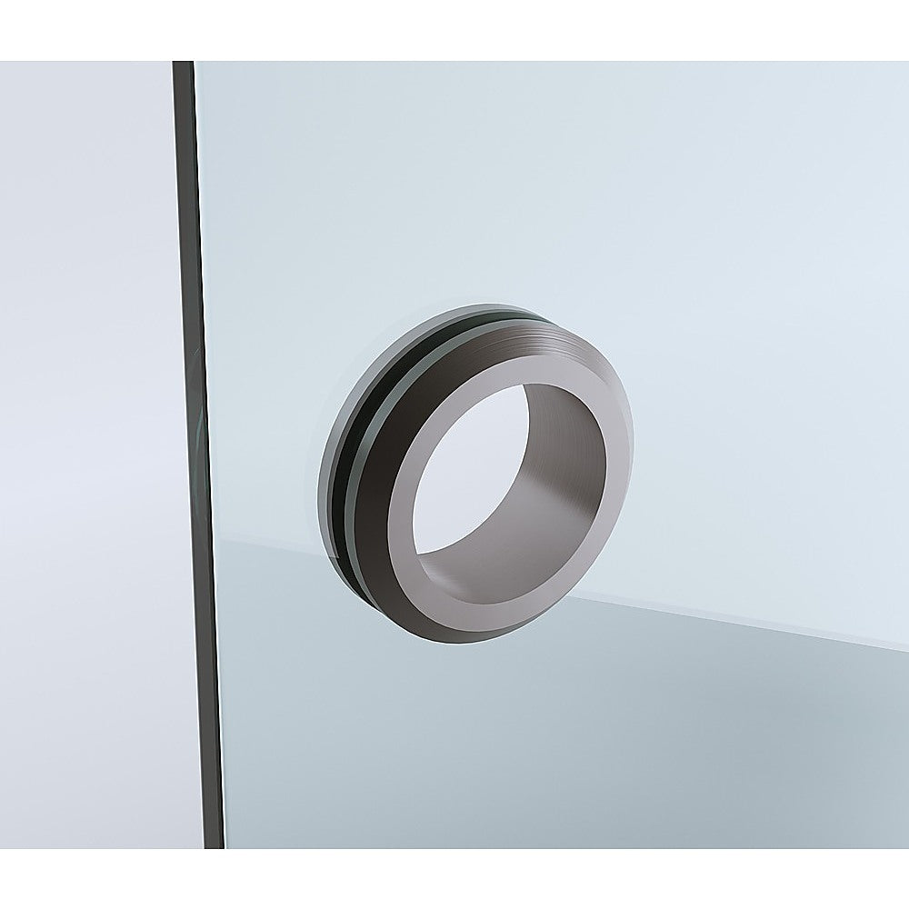 100cm Frameless Diamond Shower Screen – Gunmetal U-Brackets Detailing with Durable SS Hinges