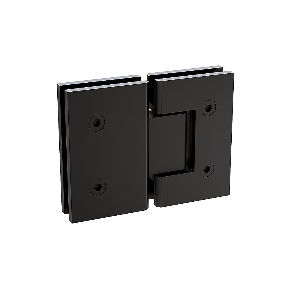 120cm Wall to Wall Frameless Shower Screen with Black Channel and Brass Hinges