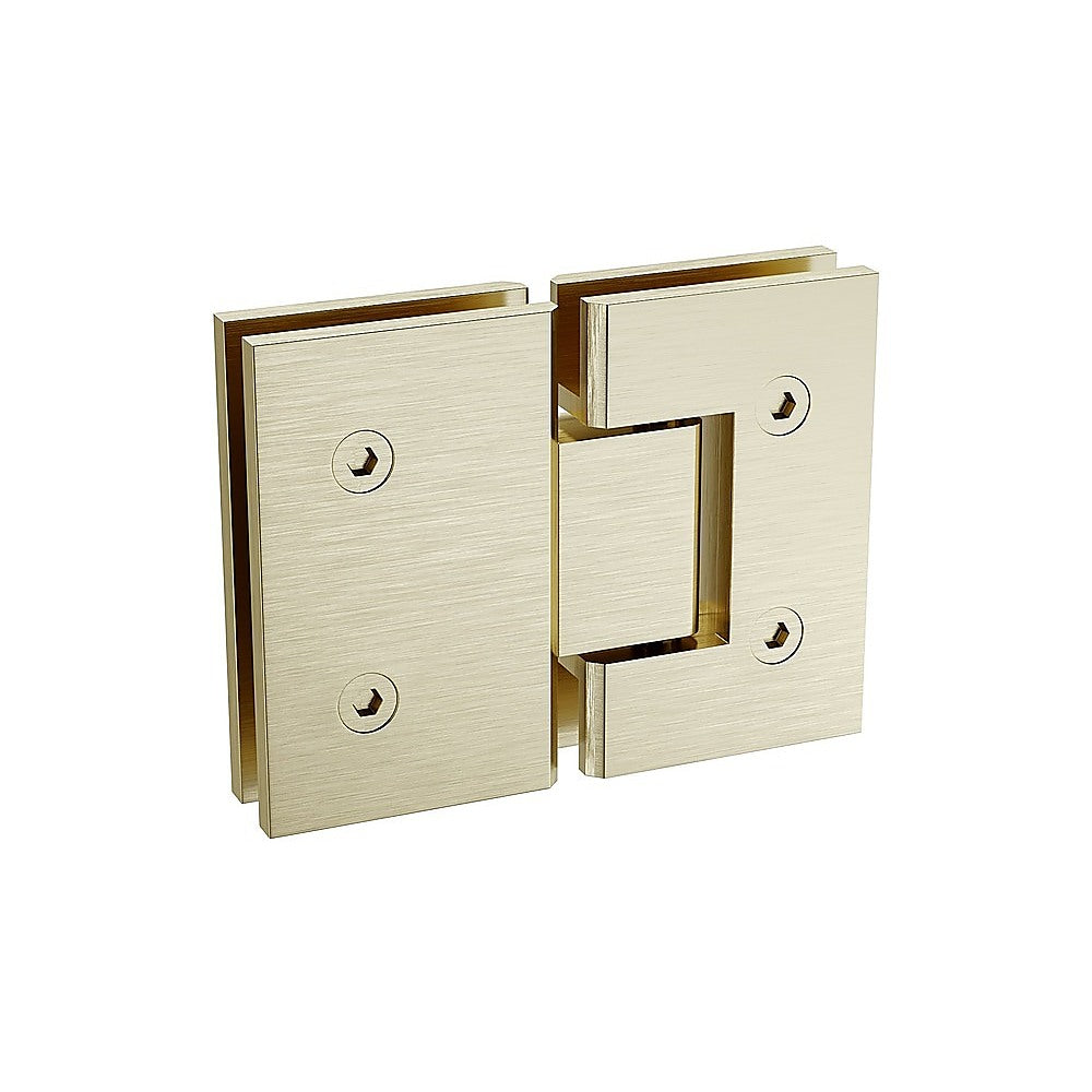 120x120cm Double Door Corner Shower with Gold Brackets and Brass Hinges, Round Handle