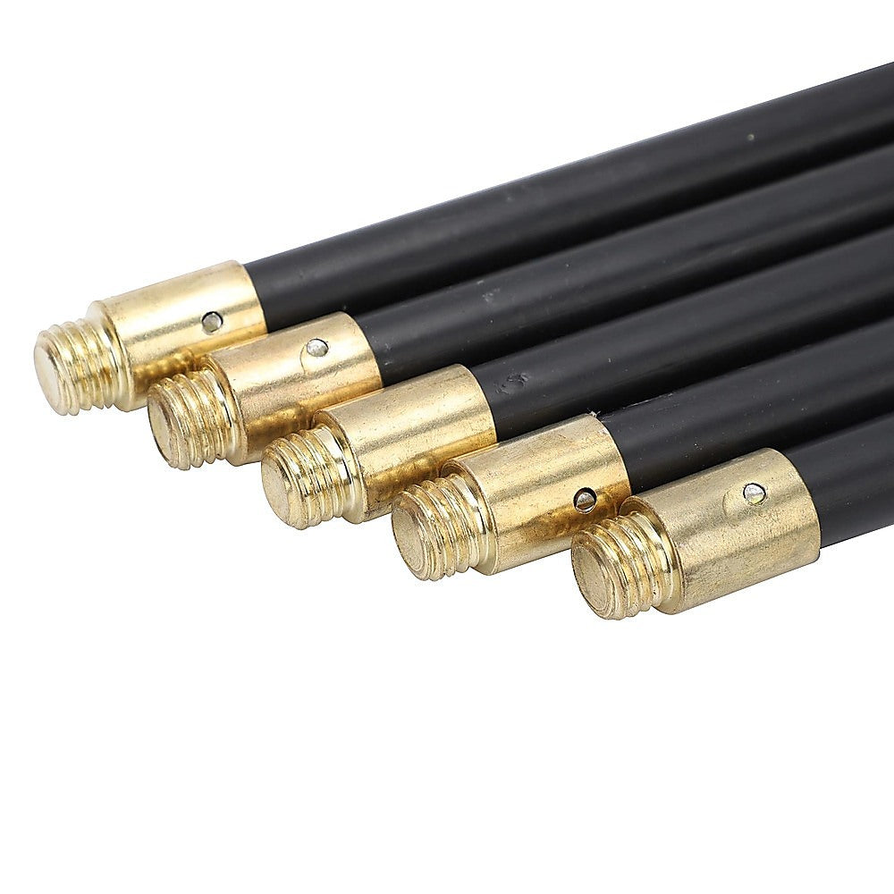 9m Drain Rod Set Kit Plunger Worm Scraper Cleaning Rods Rodding Carry Bag