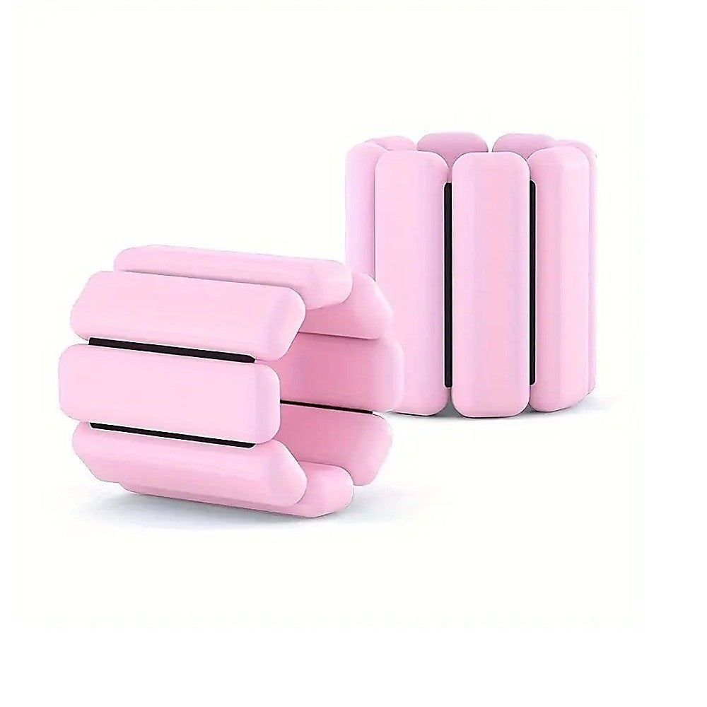 2-Piece Ankle & Wrist Weights – 2kg Pair Adjustable Workout Bangles (Pink)