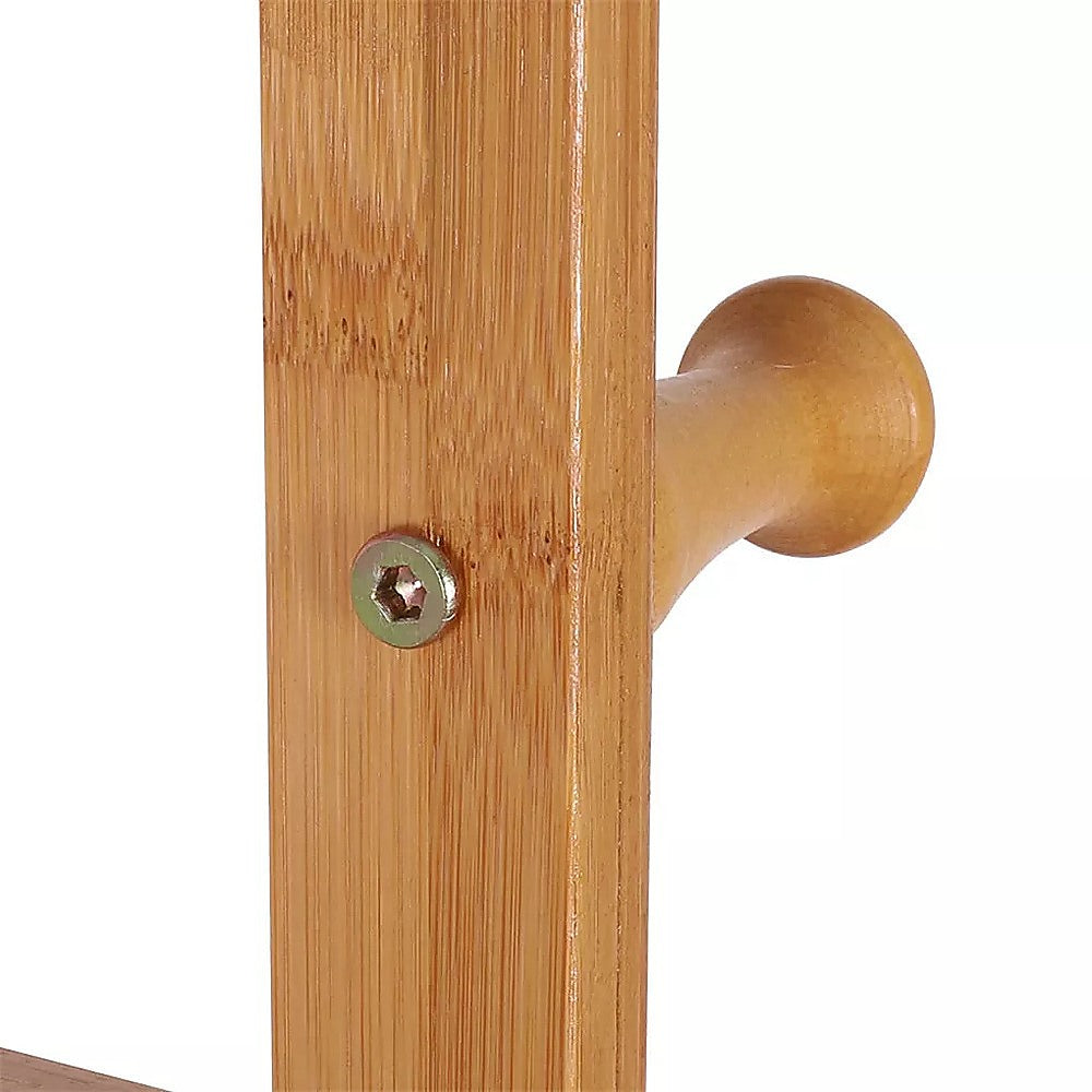 Wooden Clothes Rail with Shelves & Wheels – Open Wardrobe Rack Stand