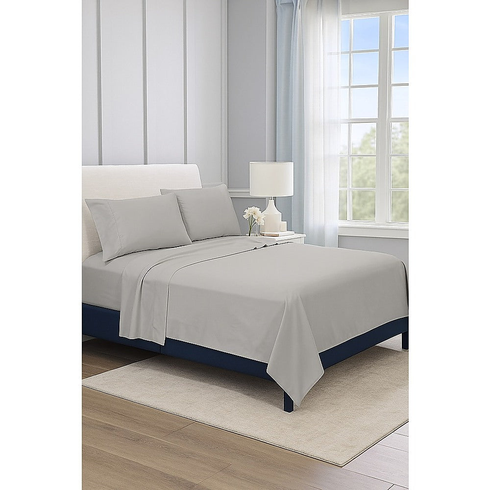 Queen Bed Sheet Set – 1800 Series Microfiber, Deep Pocket, Soft & Breathable, Grey