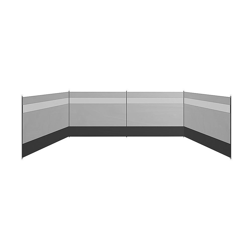 Camping Windbreak with Clear Windows & Bag – 725x140cm Grey