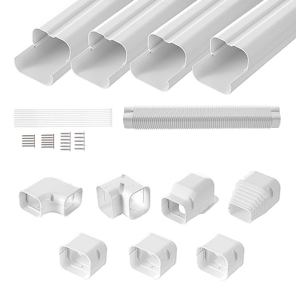 4.8m Mini Split AC Line Set Cover Kit – PVC Duct for Central Air Conditioner
