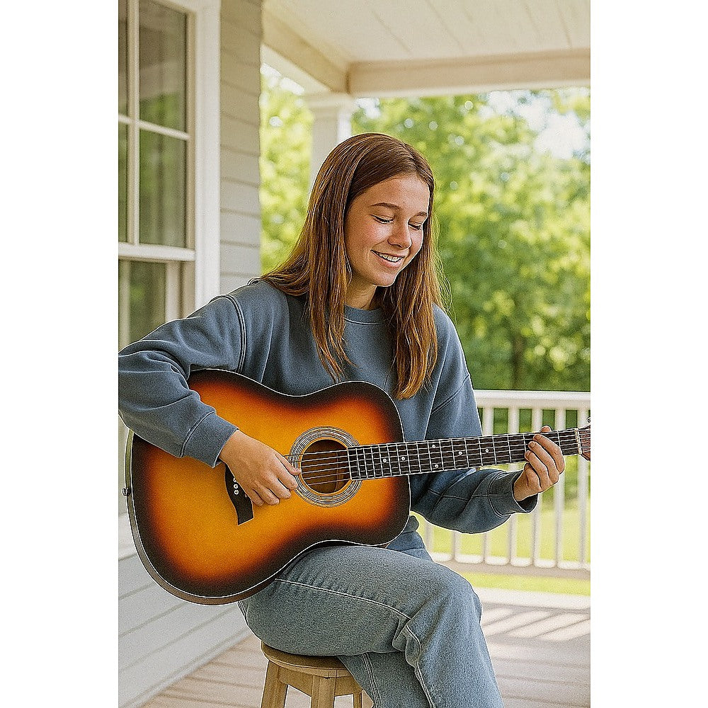 38" Full Size Acoustic Guitar – Beginner Wooden Guitar for Adults & Teens