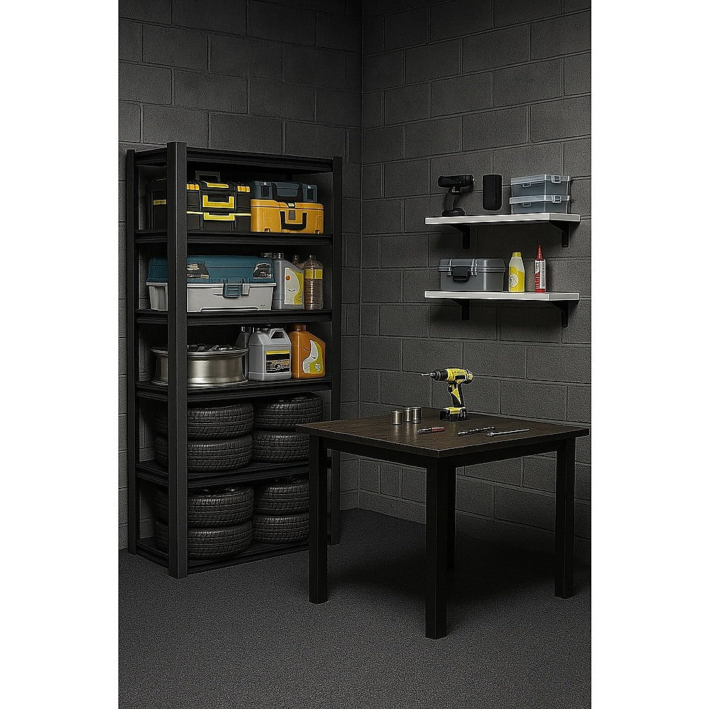 120x40x183cm Metal Garage Shelving Rack – Heavy-Duty Steel Storage