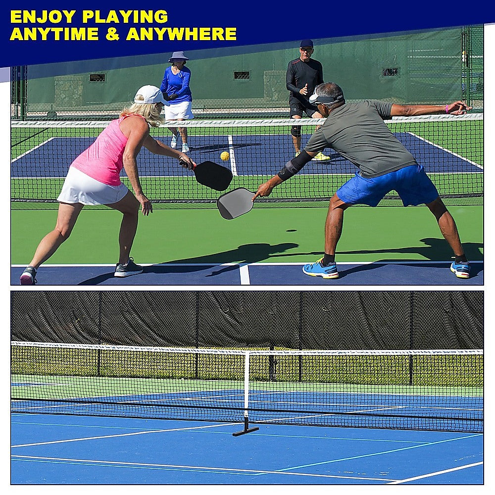 Portable 6.7m Pickleball Net Set – Heavy Duty Metal Frame with Wheels