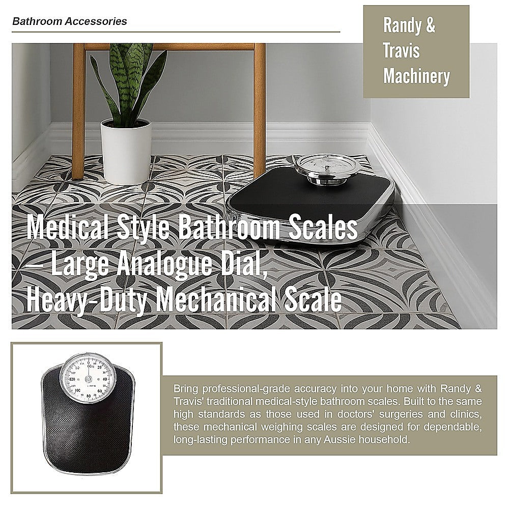 Medical Style Bathroom Scales – Large Analogue Dial, Heavy-Duty Mechanical Scale