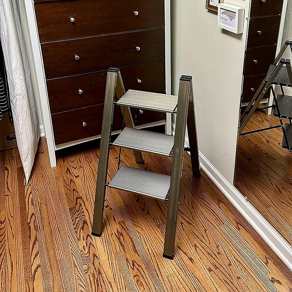 3 Step Ladder Foldable Lightweight – Anti-Slip Safety Stool for Home & Office