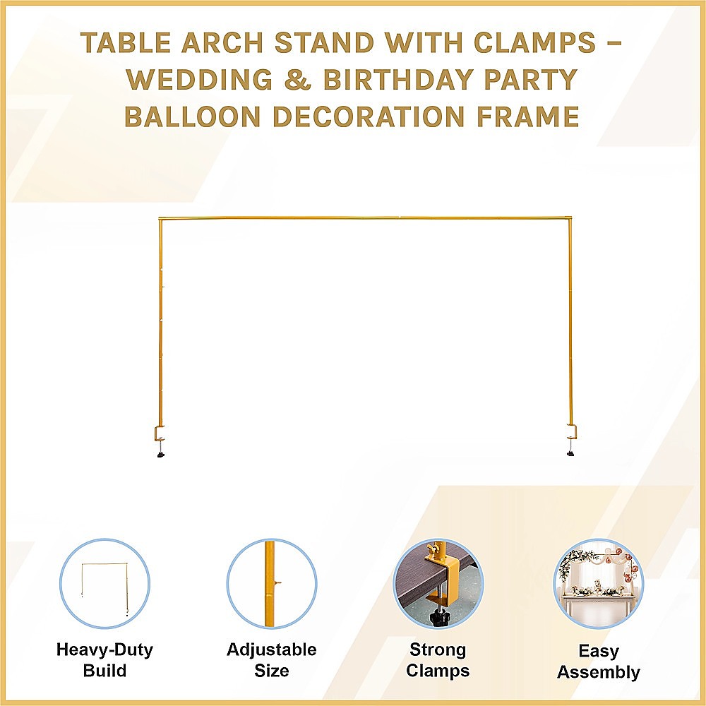 Table Arch Stand with Clamps – Wedding & Birthday Party Balloon Decoration Frame