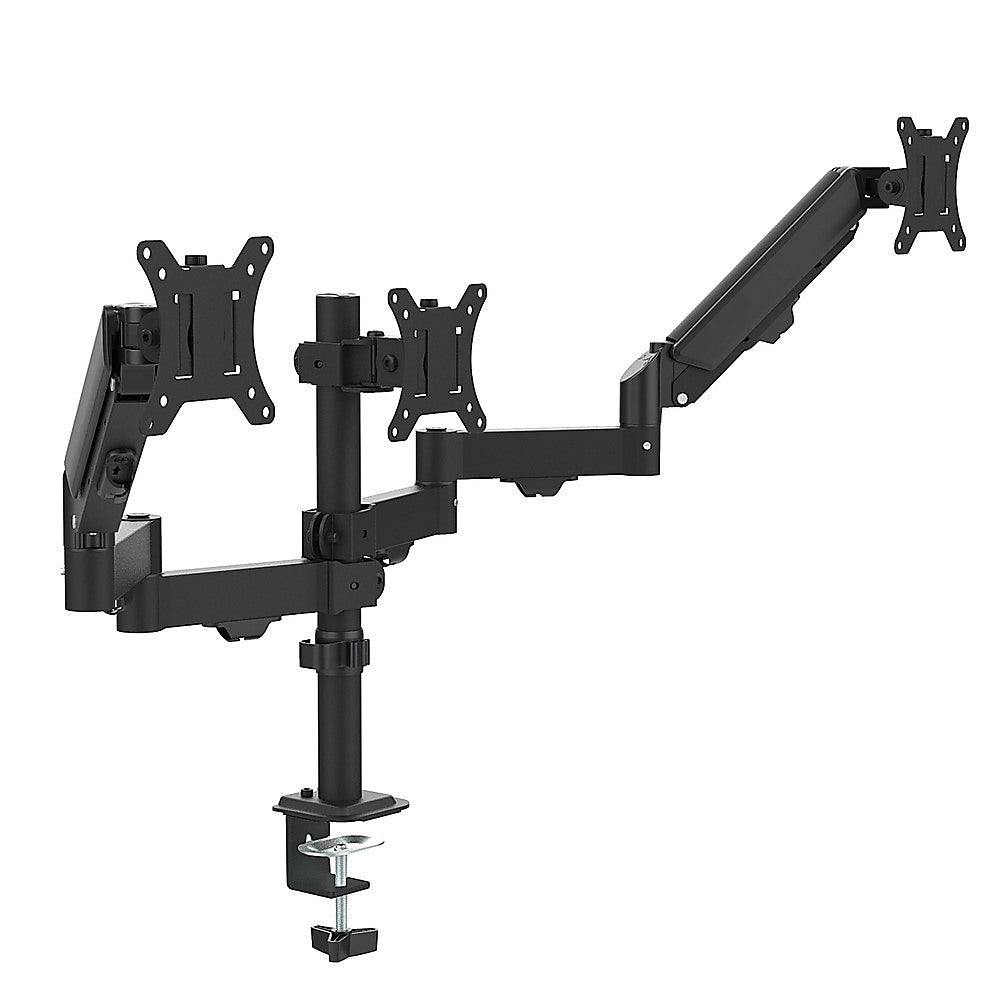Triple Monitor Mount Stand – Desk Clamp with 3 Adjustable Arms for Multi-Screen Setup