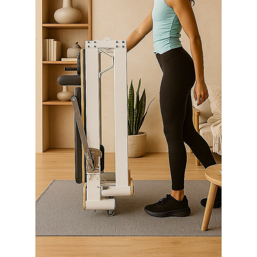 Folding Pilates Reformer Machine – Workout Bed for Home Gym Stretch, Fitness & Full Body Exercise Training