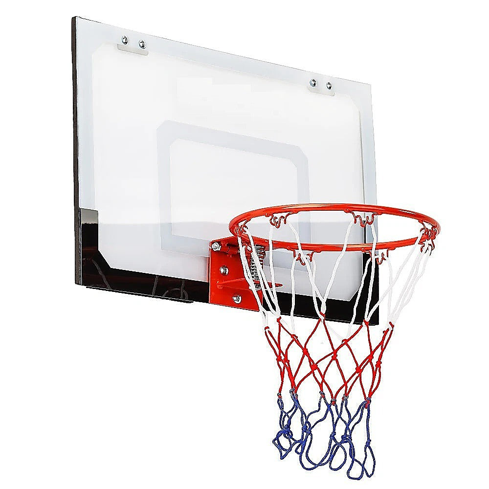 Indoor Mini Basketball Hoop Set – Door Mounted Backboard Kit with Ring and Ball for Kids