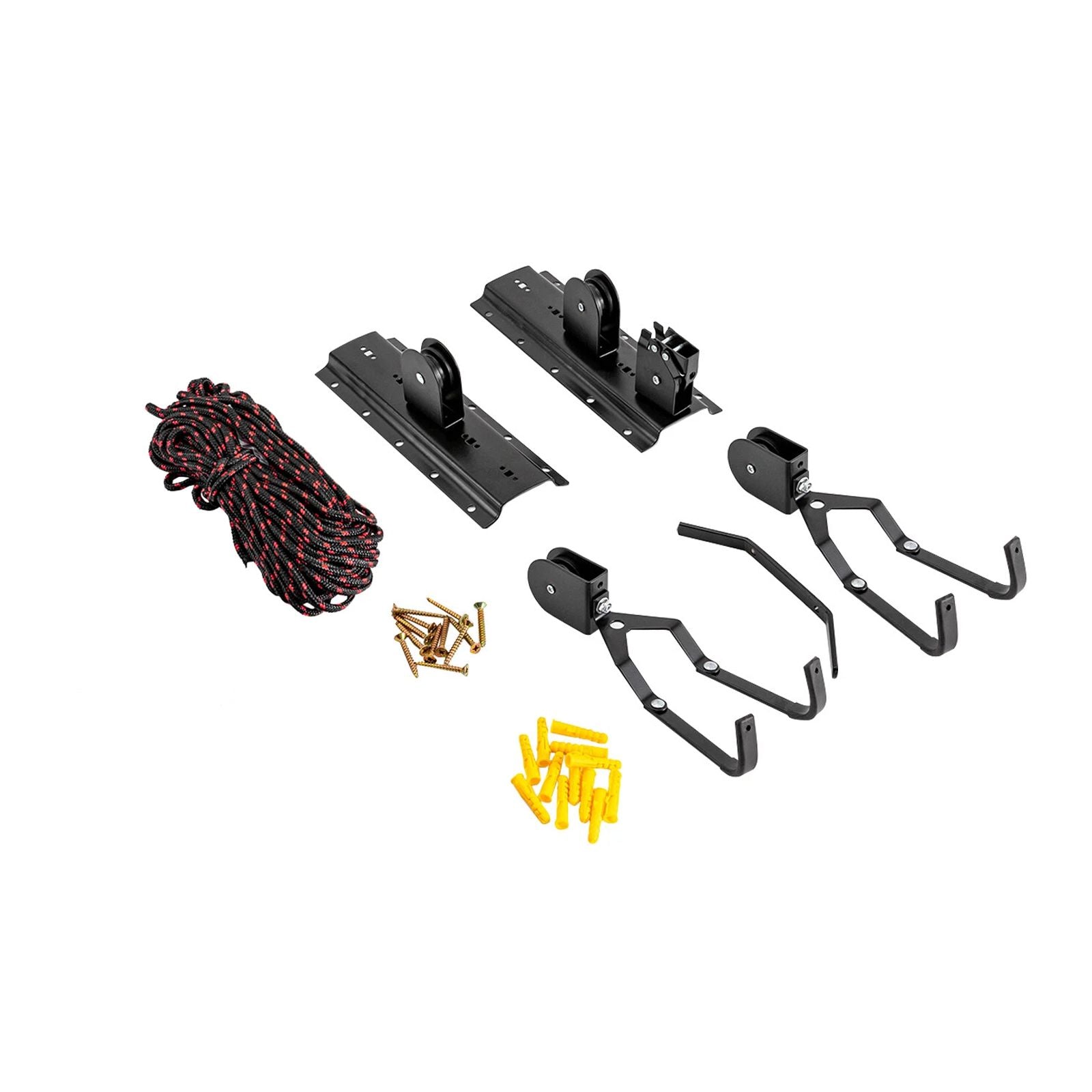 Heavy Duty Bike Hoist Pulley Lift – Garage Ceiling Bicycle Storage Rack w/ Lock