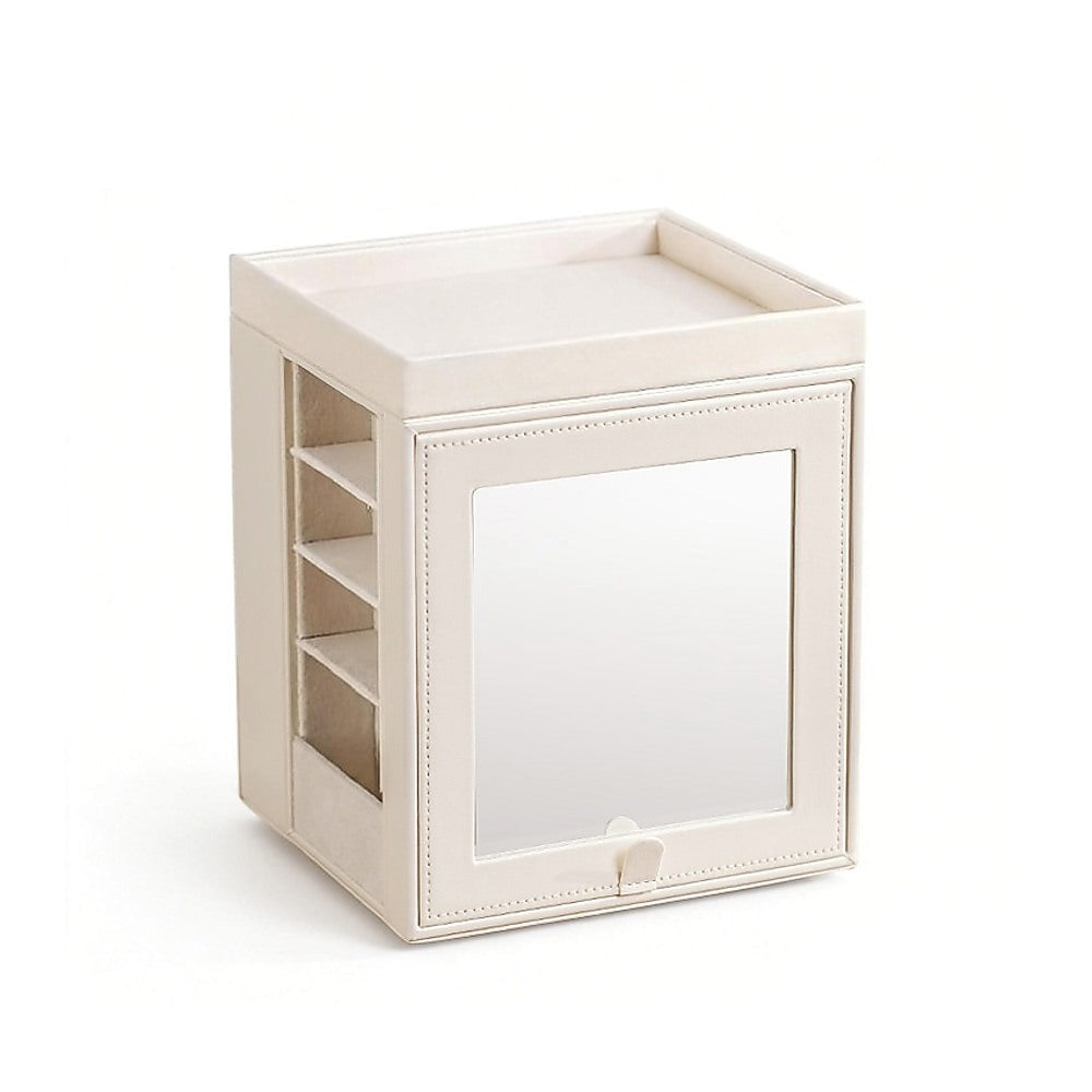 Rotating Organiser Box with Mirror Jewellery Storage for Dressing Table