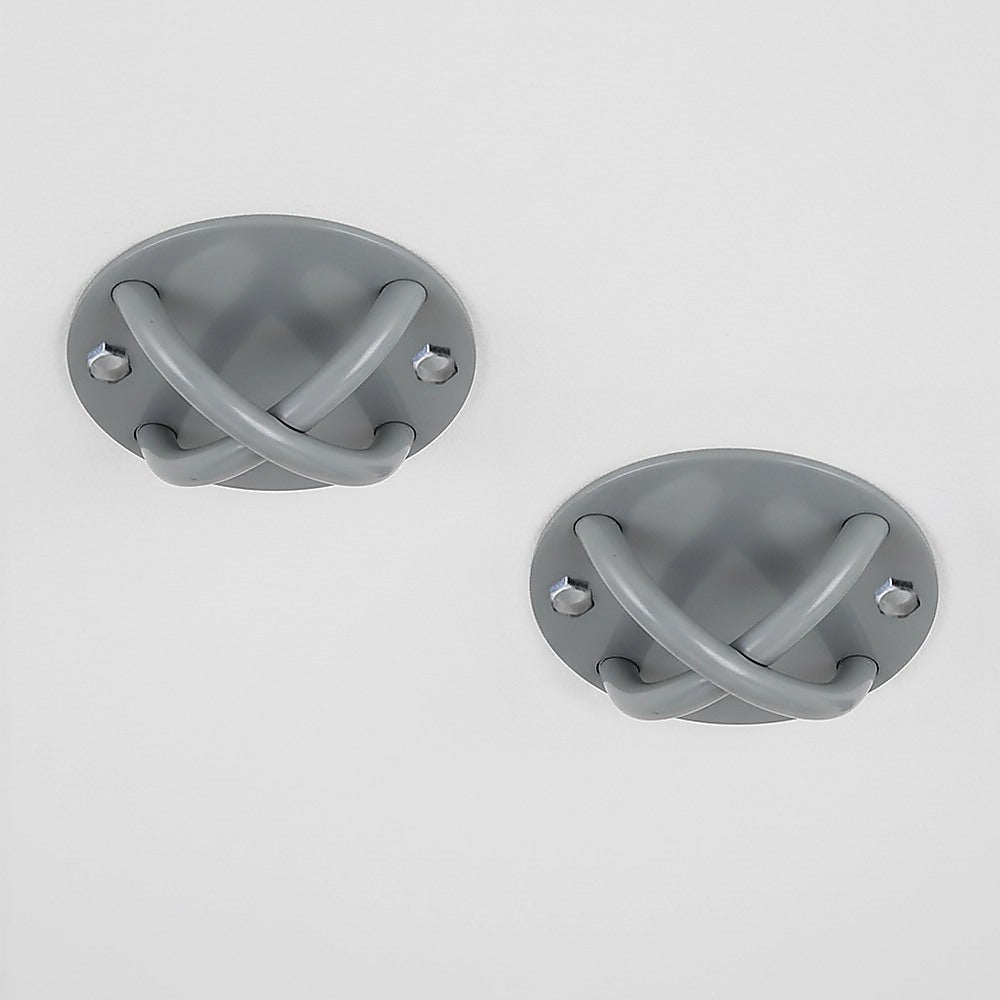 Pair of Grey Wall Anchor Mounts for Battle Ropes and Suspension