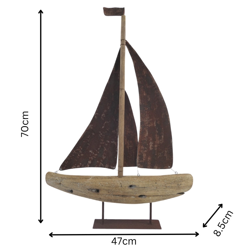 Handcrafted Sailboat Ornament 70cm