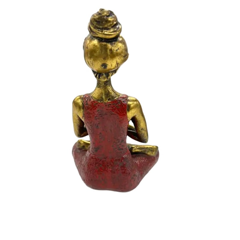 Handcrafted Yoga Lady In Red 23cm