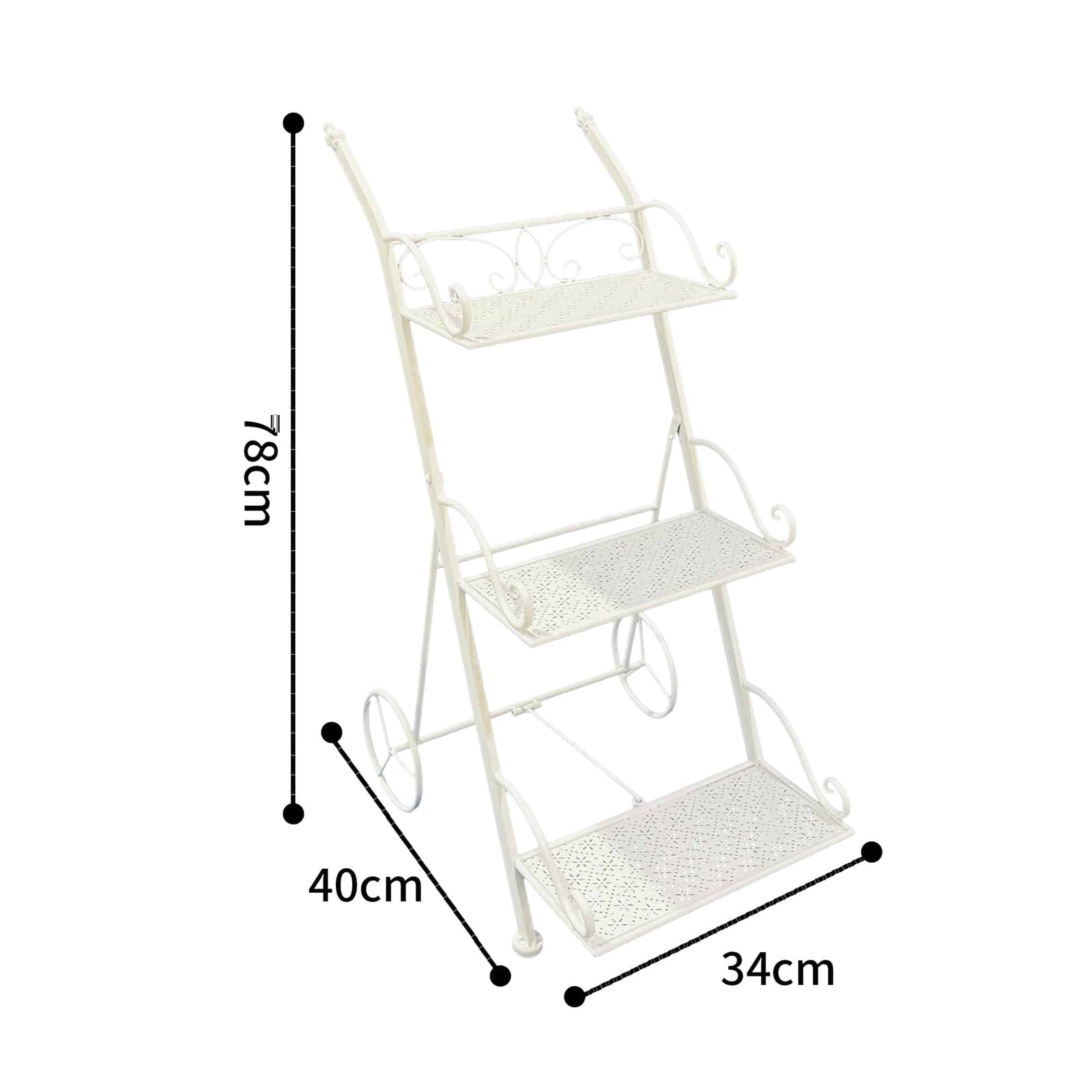 Bordeaux 3 Tier Cart Trolley Plant Stand 78cm