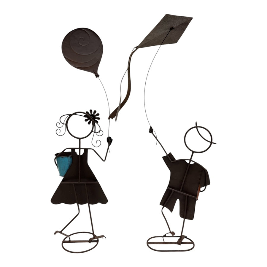 Set 2 Asst Colourful Playing Kids Planters 63cm