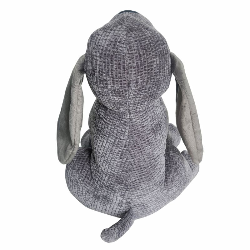 Grey Fabric Long-Eared Dog Door Stopper 27cm