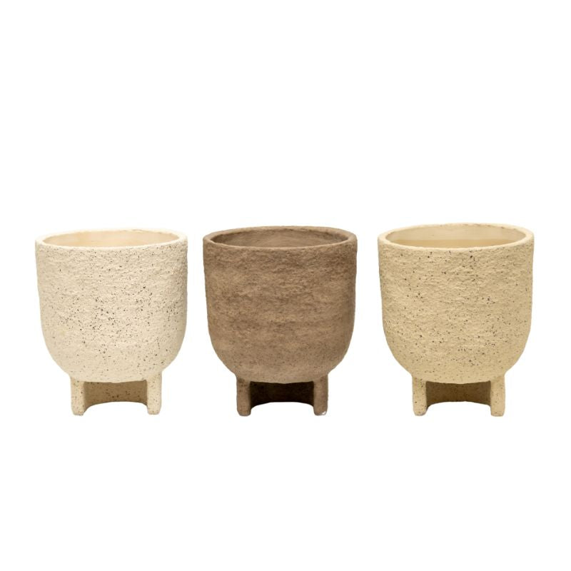 Set 3 Asst Curve Base Planters w Hole + Plug 20cm