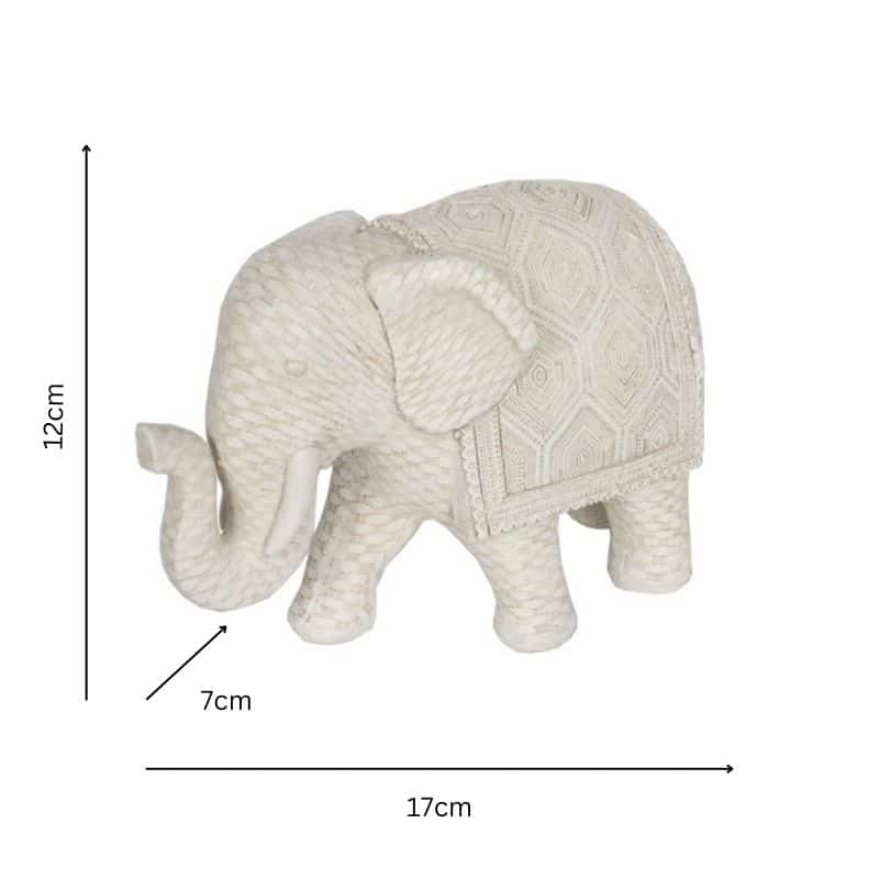 Woven Look Elephant Ornament 17cm