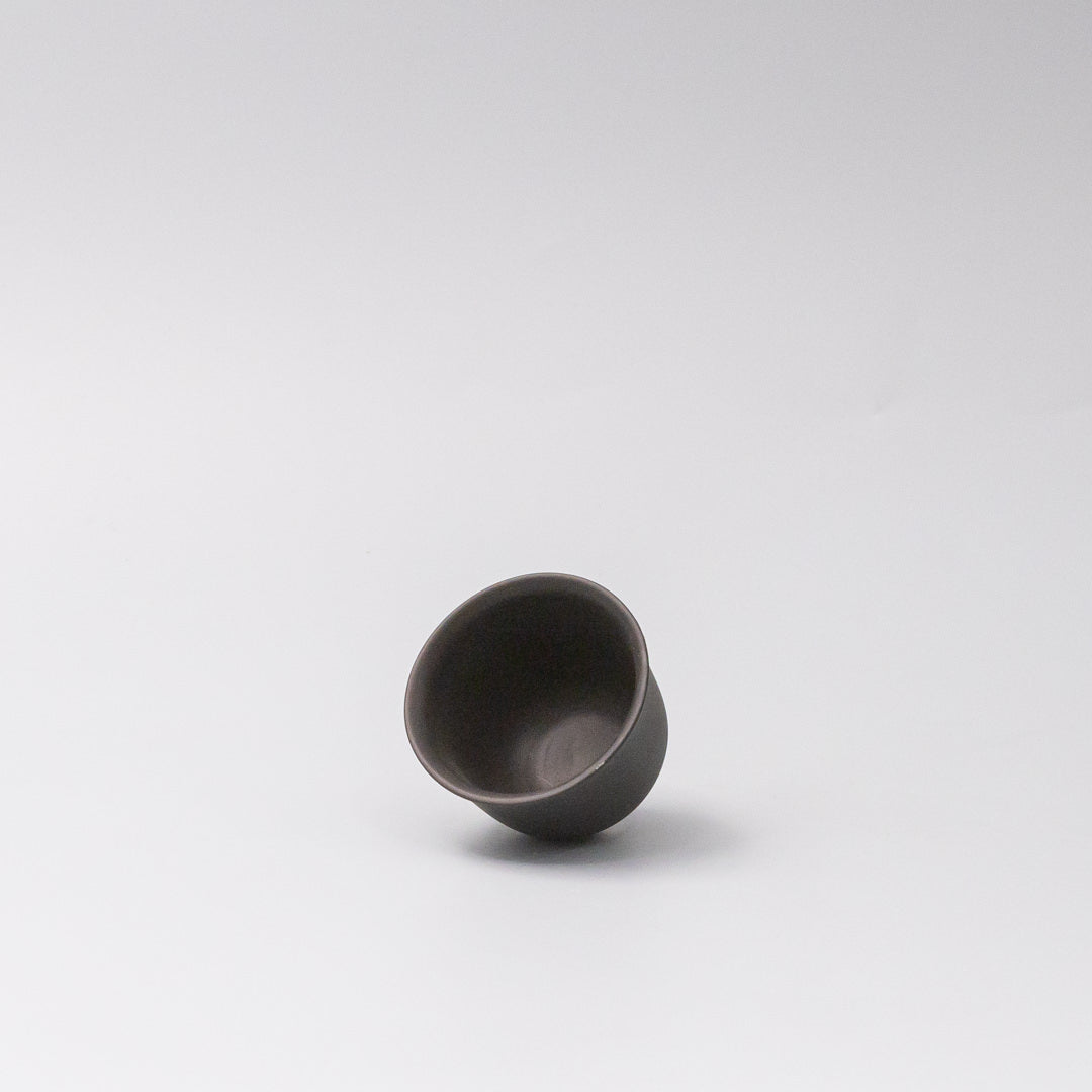 Sake and Tea Cup 6cm Black Matte Flared Glaze